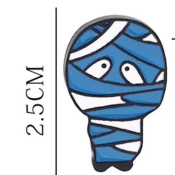 Blue Mummy Pin Brooch Halloween - Picture 3 of 4
